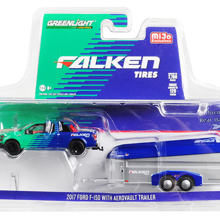 2017 Ford F-150 Pickup Truck and Aerovault Trailer "Falken Tires" Limited Edition to 2760 pieces Worldwide 1/64 Diecast Model Car by Greenlight