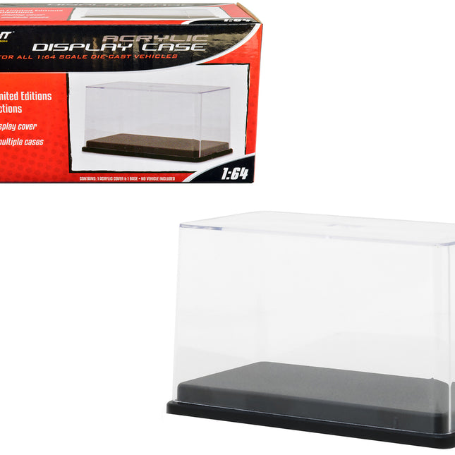 Tall Acrylic Collectible Display Show Case for 1/64 Scale Model Cars with Black Plastic Base by Greenlight