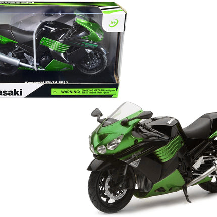 2011 Kawasaki ZX-14 Ninja Green Motorcycle Model 1/12 by New Ray