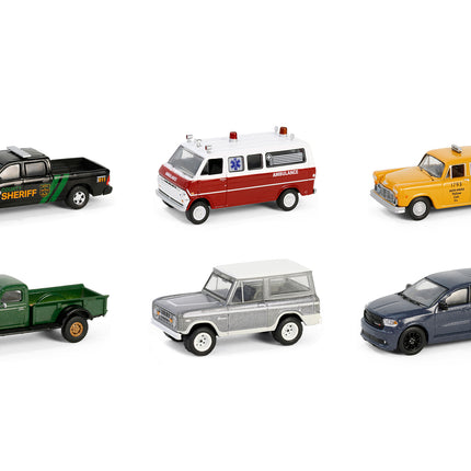 "Hollywood Series" Set of 6 pieces Release 42 1/64 Diecast Model Cars by Greenlight