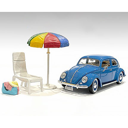 "Beach Girls" Accessories (Beach Chair and Beach Umbrella and Duffle Bag) for 1/24 Scale Models by American Diorama