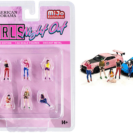 "Girls Night Out" 6 piece Diecast Figurine Set for 1/64 Scale Models by American Diorama