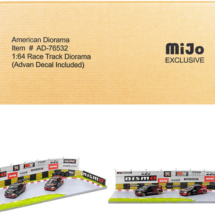 "Race Track Advan" Diorama with Decals for 1/64 Scale Models by American Diorama