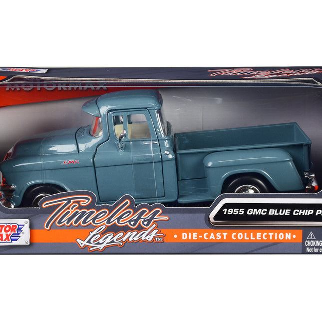 1955 GMC Blue Chip Pickup Truck Light Blue "Timeless Legends" Series 1/24 Diecast Model Car by Motormax