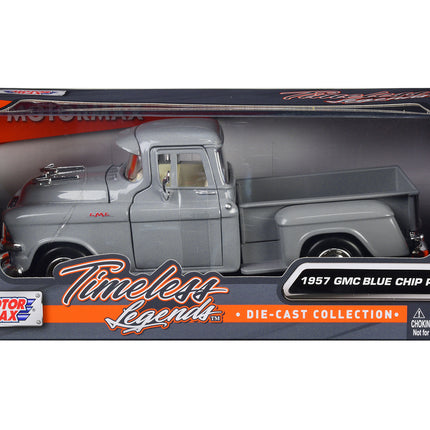 1957 GMC Blue Chip Pickup Truck Gray "Timeless Legends" Series 1/24 Diecast Model Car by Motormax