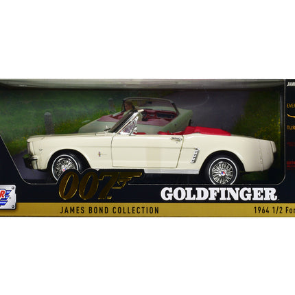 1964 1/2 Ford Mustang Convertible White with Red Interior James Bond 007 "Goldfinger" (1964) Movie "James Bond Collection" Series 1/18 Diecast Model Car by Motormax