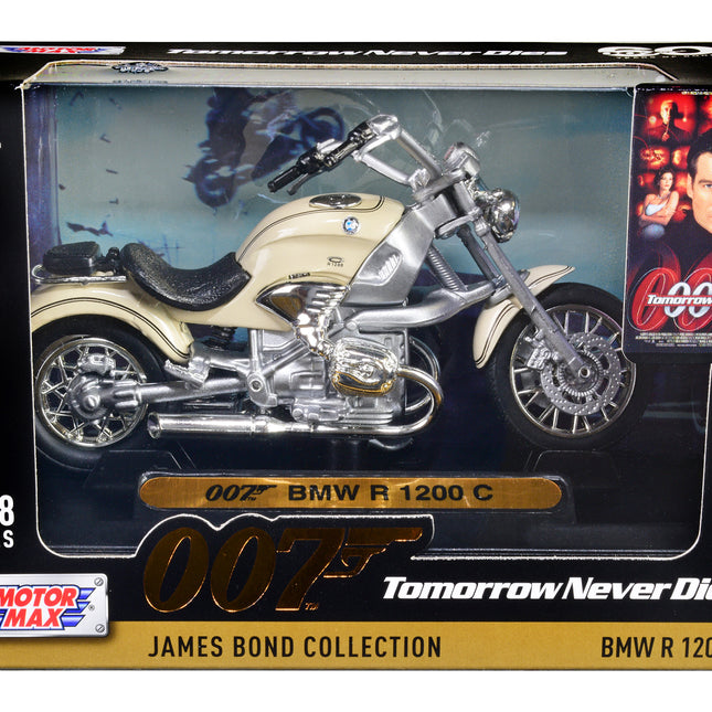 BMW R 1200 C Motorcycle Cream James Bond 007 "Tomorrow Never Dies" (1997) Movie "James Bond Collection" Series 1/18 Diecast Model Car by Motormax