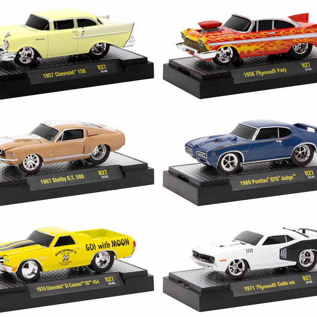 "Ground Pounders" 6 Cars Set Release 27 IN DISPLAY CASES Limited Edition 1/64 Diecast Model Cars by M2 Machines