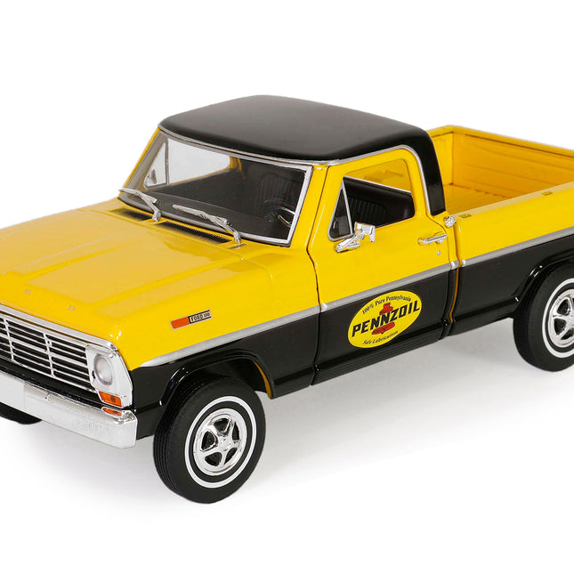 1969 Ford F-100 Pickup Truck "Pennzoil" Yellow and Black "Running on Empty" Series 7 1/24 Diecast Model Car by Greenlight