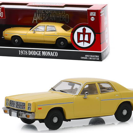 1978 Dodge Monaco Yellow "The Greatest American Hero" (1981-1983) TV Series  1/43 Diecast Model Car by Greenlight