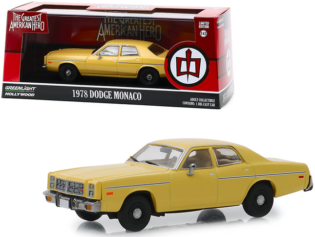 1978 Dodge Monaco Yellow "The Greatest American Hero" (1981-1983) TV Series  1/43 Diecast Model Car by Greenlight