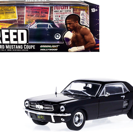 1967 Ford Mustang Coupe Matt Black (Adonis Creed's) "Creed" (2015) Movie 1/43 Diecast Model Car by Greenlight