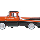 1957 Dodge D100 Sweptside Pickup Truck Omaha Orange and Jewel Black 1/87 (HO) Scale Diecast Model Car by Oxford Diecast