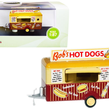 "Bob's Hot Dogs" Mobile Food Trailer 1/87 (HO) Scale Diecast Model by Oxford Diecast