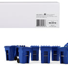 Set of 6 Blue Garbage Trash Bin Containers Replica 1/34 Models by First Gear