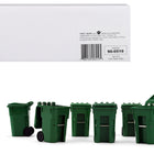 Set of 6 Green Garbage Trash Bin Containers Replica 1/34 Models by First Gear