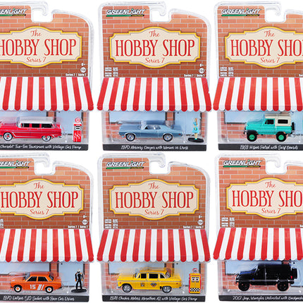 "The Hobby Shop" Set of 6 pieces Series 7 1/64 Diecast Model Cars by Greenlight