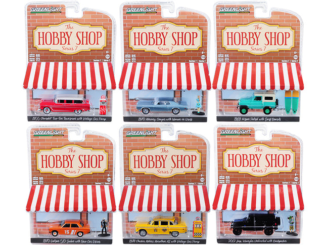 "The Hobby Shop" Set of 6 pieces Series 7 1/64 Diecast Model Cars by Greenlight