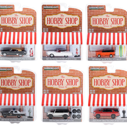 "The Hobby Shop" Set of 6 pieces Series 14 1/64 Diecast Model Cars by Greenlight