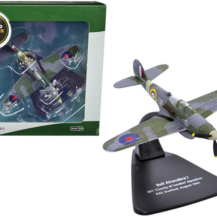 Bell Airacobra I Fighter Aircraft "601 County of London Squadron RAF Duxford" (August 1941) "Oxford Aviation" Series 1/72 Diecast Model Airplane by Oxford Diecast