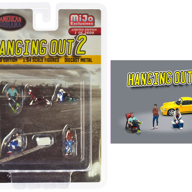 "Hanging Out 2" 6 piece Diecast Figure Set (4 Figures 1 Seat 1 Cooler) Limited Edition to 3600 pieces Worldwide for 1/64 scale models by American Diorama