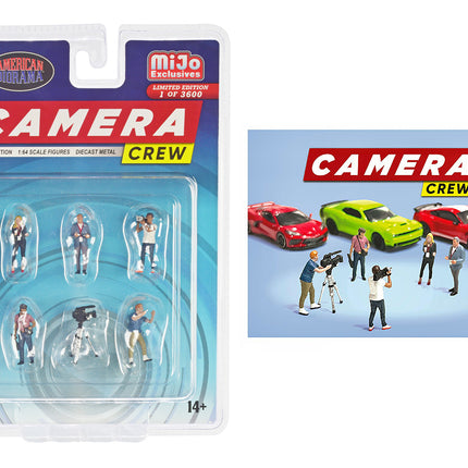 "Camera Crew" 6 piece Diecast Figure Set (5 Figures 1 camera) Limited Edition to 3600 pieces Worldwide for 1/64 Scale Models by American Diorama