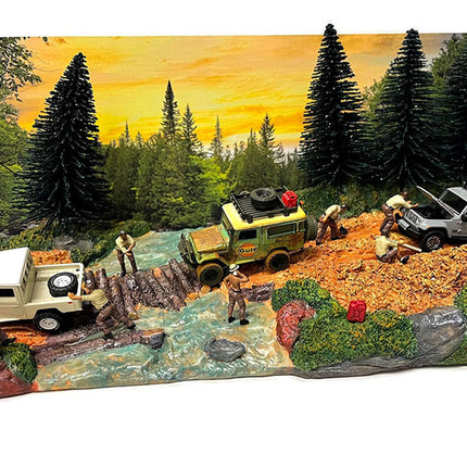 "Overland Off-Road" Diorama with Forest Background for 1/64 Scale Models by American Diorama