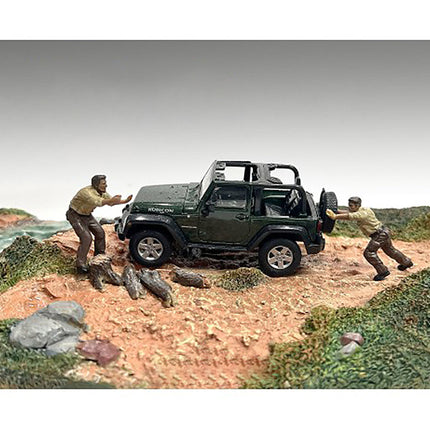 "4X4 Mechanics" 2 Piece Diecast Figure Set 3 for 1/43 Scale Models by American Diorama