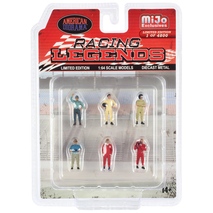 "Racing Legends" 6 piece Diecast Set (6 Driver Figures) Limited Edition to 4800 pieces Worldwide 1/64 Scale Models by American Diorama