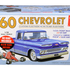 Skill 2 Model Kit 1960 Chevrolet Custom Fleetside Pickup Truck with Go Kart 1/25 Scale Model by AMT