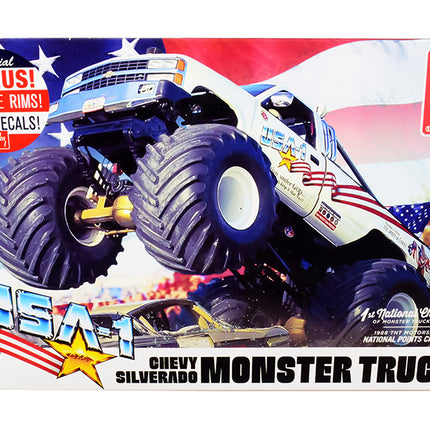 Skill 2 Model Kit Chevrolet Silverado "USA-1" Monster Truck 1/25 Scale Model by AMT