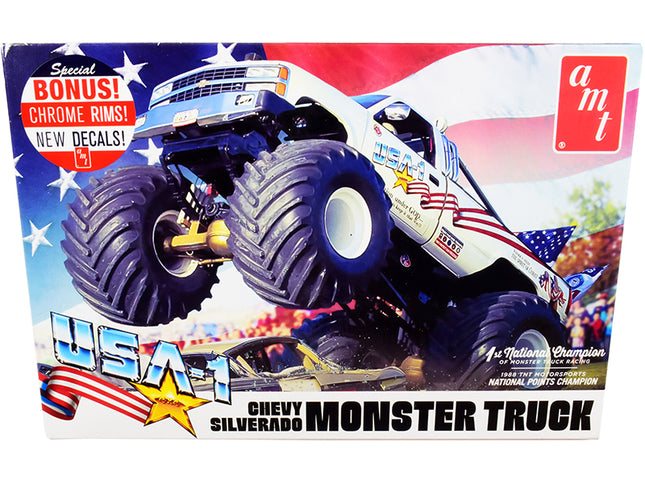 Skill 2 Model Kit Chevrolet Silverado "USA-1" Monster Truck 1/25 Scale Model by AMT