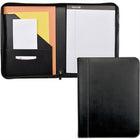 Leather Zip Padfolio Black