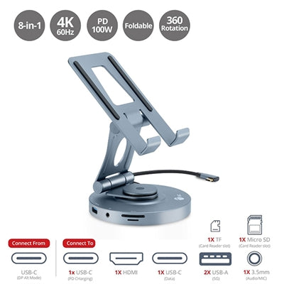 SIIG USB-C 8-in-1 Hub Stand