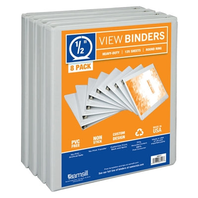 Econo Bnd .5" View White 8pk