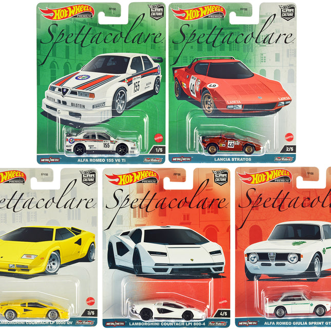 "Spettacolare" 5 piece Set "Car Culture" Series Diecast Model Cars by Hot Wheels