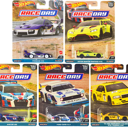 "Race Day" 5 piece Set "Car Culture" Series Diecast Model Cars by Hot Wheels