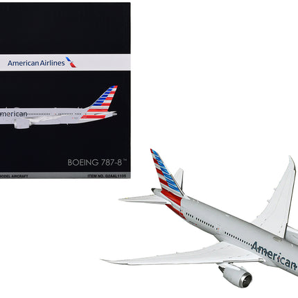 Boeing 787-8 Commercial Aircraft "American Airlines" Gray with Tail Stripes "Gemini 200" Series 1/200 Diecast Model Airplane by GeminiJets