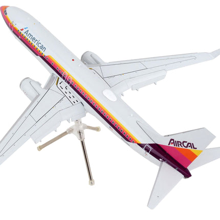 Boeing 737-800 Commercial Aircraft with Flaps Down "American Airlines - AirCal" Gray with Stripes "Gemini 200" Series 1/200 Diecast Model Airplane by GeminiJets