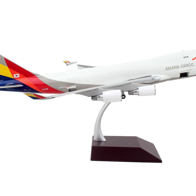 Boeing 747-400F Commercial Aircraft "Asiana Cargo" White with Striped Tail "Gemini 200 - Interactive" Series 1/200 Diecast Model Airplane by GeminiJets