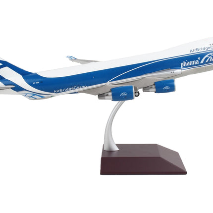 Boeing 747-400F Commercial Aircraft "AirBridgeCargo Airlines" White with Blue Stripes "Gemini 200 - Interactive" Series 1/200 Diecast Model Airplane by GeminiJets