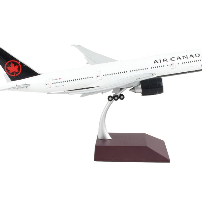 Boeing 777-200LR Commercial Aircraft with Flaps Down "Air Canada" White with Black Tail "Gemini 200" Series 1/200 Diecast Model Airplane by GeminiJets