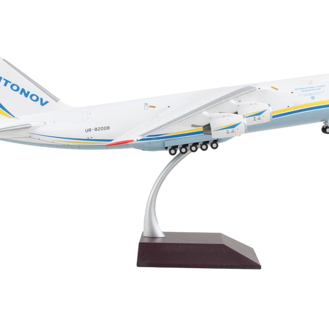 Antonov 124-100M Commercial Aircraft "Antonov Airlines" White with Blue and Yellow Stripes "Gemini 200" Series 1/200 Diecast Model Airplane by GeminiJets