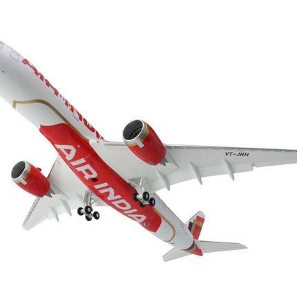 Airbus A350-900 Commercial Aircraft with Flaps Down "Air India" (VT-JRH) White with Striped Tail "Gemini 200" Series 1/200 Diecast Model Airplane by GeminiJets