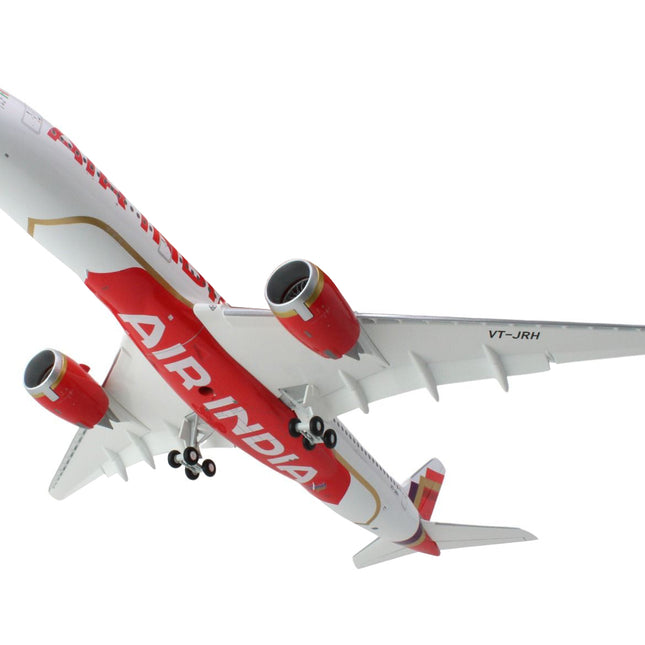 Airbus A350-900 Commercial Aircraft with Flaps Down "Air India" (VT-JRH) White with Striped Tail "Gemini 200" Series 1/200 Diecast Model Airplane by GeminiJets