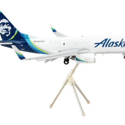 Boeing 737-700BDSF Commercial Aircraft with Flaps Down "Alaska Air Cargo" White with Blue Tail "Gemini 200" Series 1/200 Diecast Model Airplane by GeminiJets