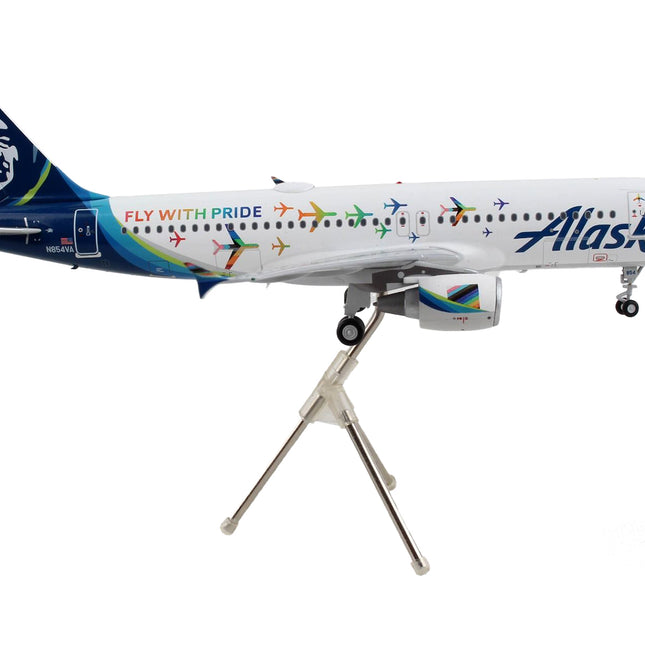 Airbus A320 Commercial Aircraft "Alaska Airlines - Fly With Pride" White with Blue Tail "Gemini 200" Series 1/200 Diecast Model Airplane by GeminiJets