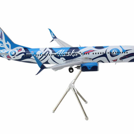 Boeing 737-800 Commercial Aircraft with Flaps Down "Alaska Airlines" (N559AS) Salmon People Livery "Gemini 200" Series 1/200 Diecast Model Airplane by GeminiJets