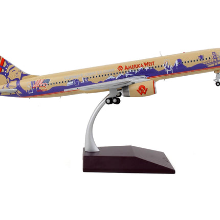 Boeing 757-200 Commercial Aircraft "America West Airlines" Beige with Purple Graphics "Gemini 200" Series 1/200 Diecast Model Airplane by GeminiJets