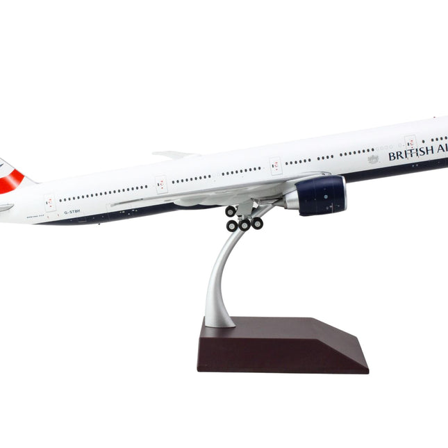 Boeing 777-300ER Commercial Aircraft "British Airways" (G-STBH) White with Striped Tail "Gemini 200" Series 1/200 Diecast Model Airplane by GeminiJets